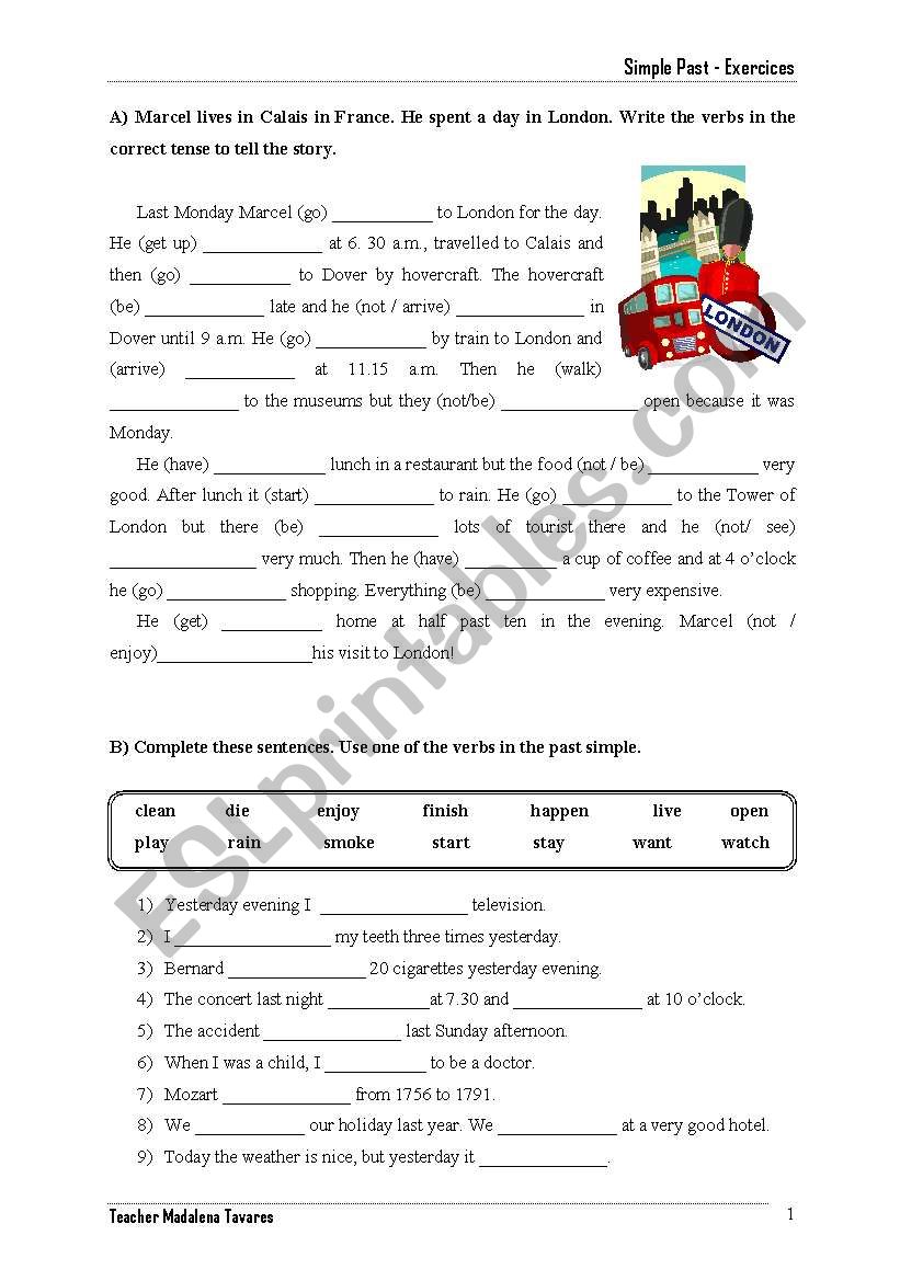 Simple Past worksheet