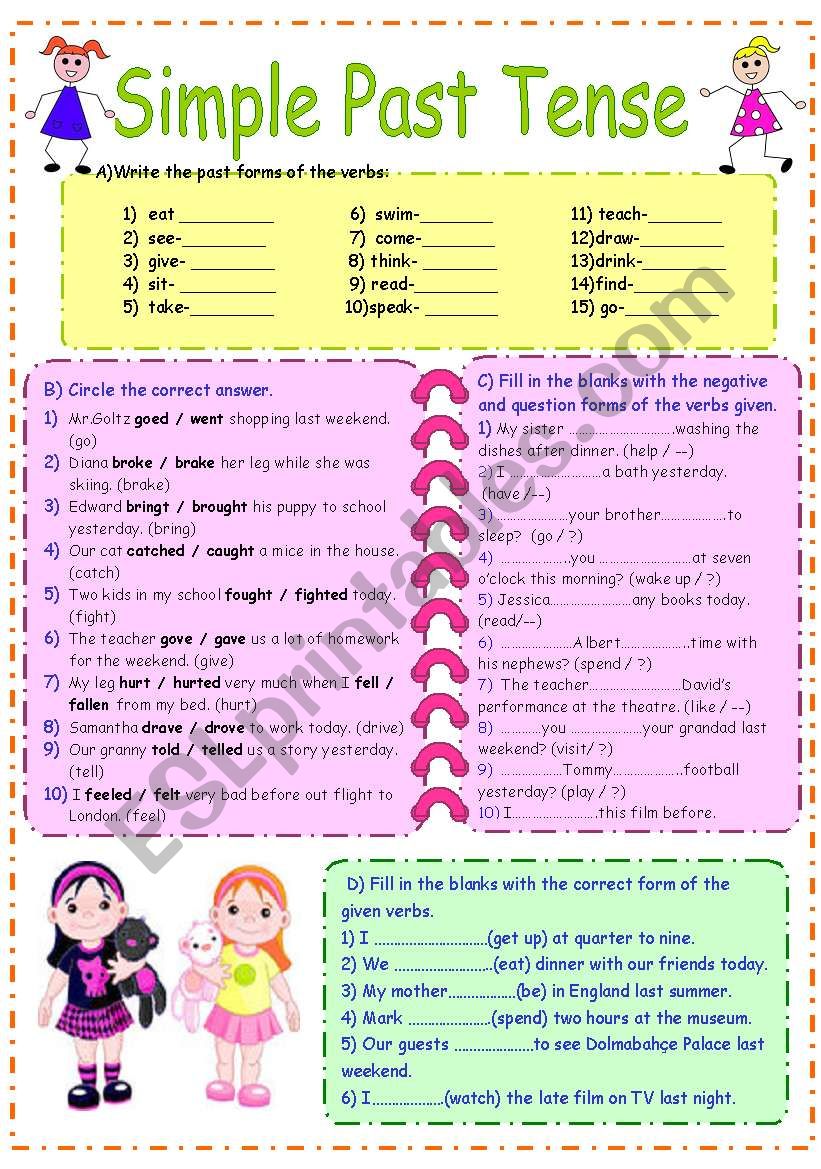 Simple Past Exercises worksheet