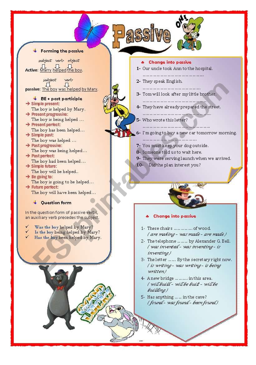 Passive voice worksheet