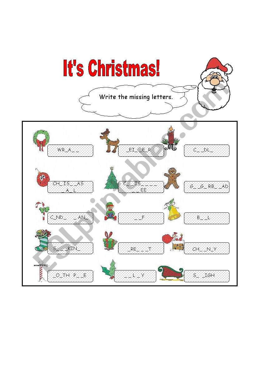 Christmas worksheet