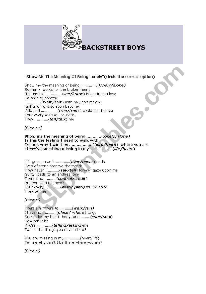 a great song worksheet