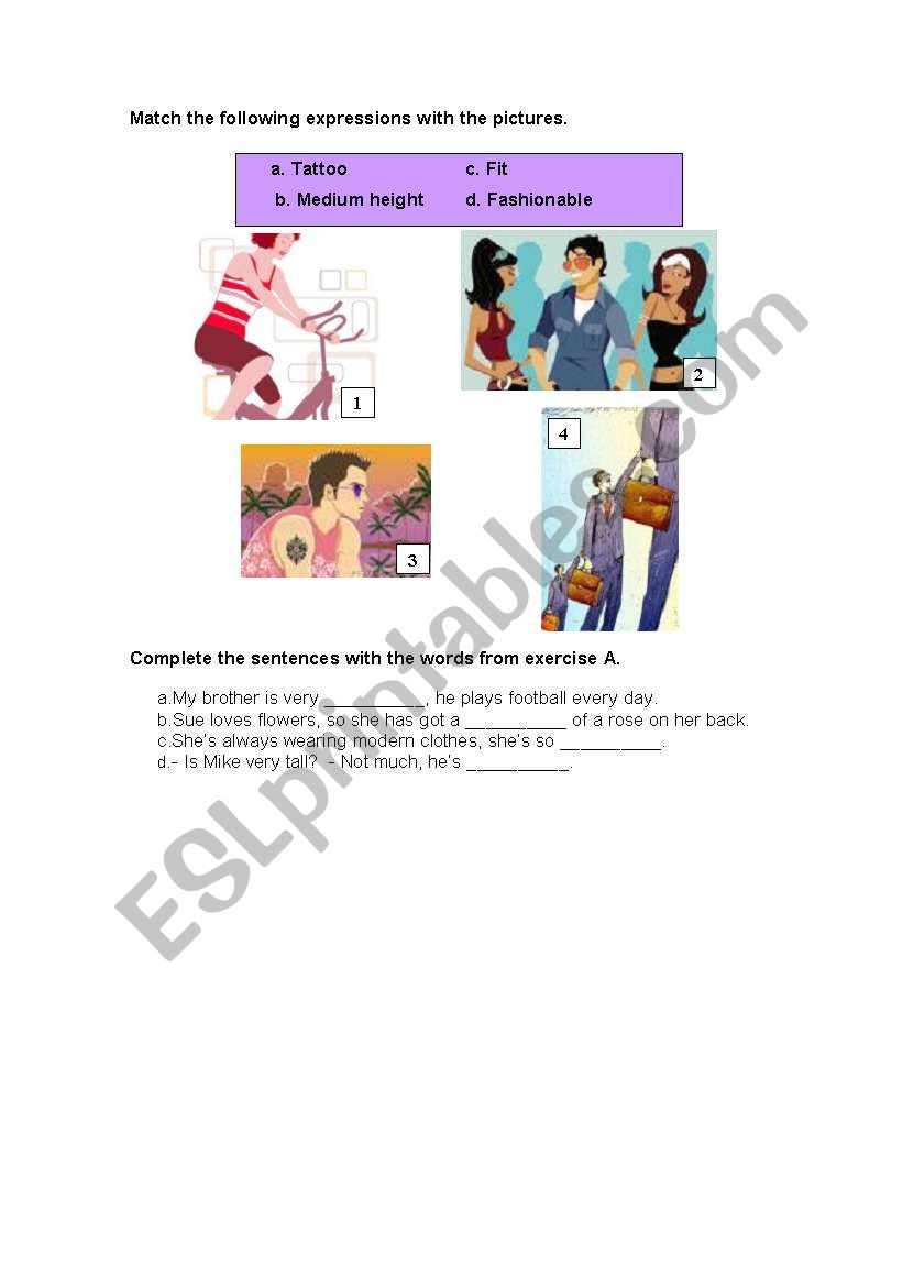 vocabulary about physical appearance