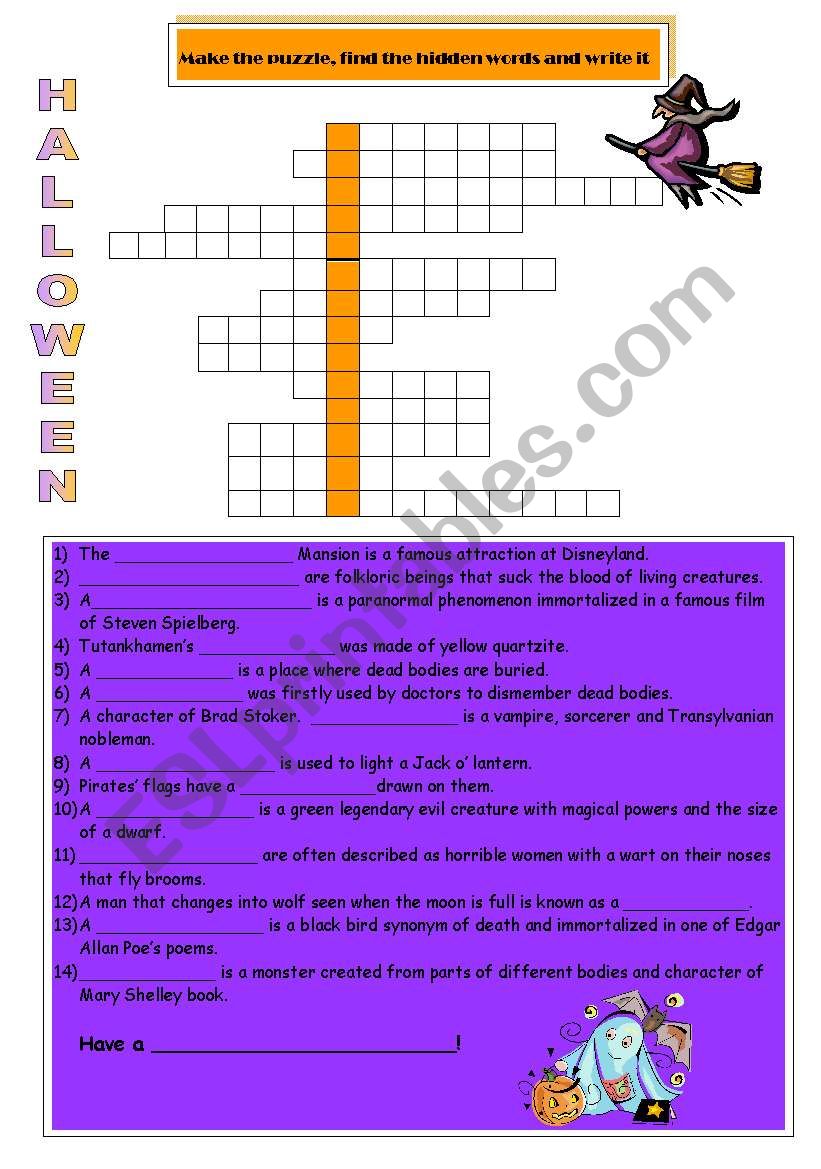 HALLOWEEN WORDPUZZLE worksheet