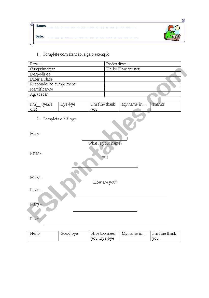 Greetings andintroductions worksheet