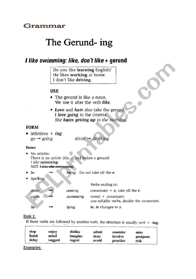 The Gerund_ing worksheet