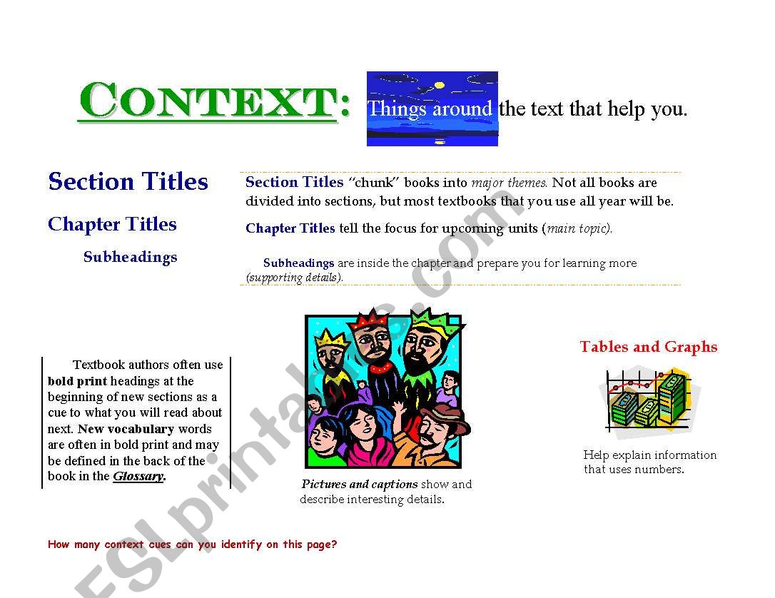 Using Context Cues worksheet