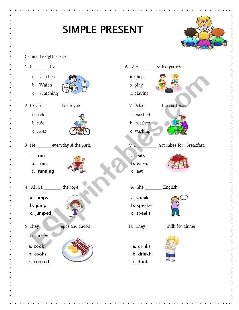 simple present worksheet