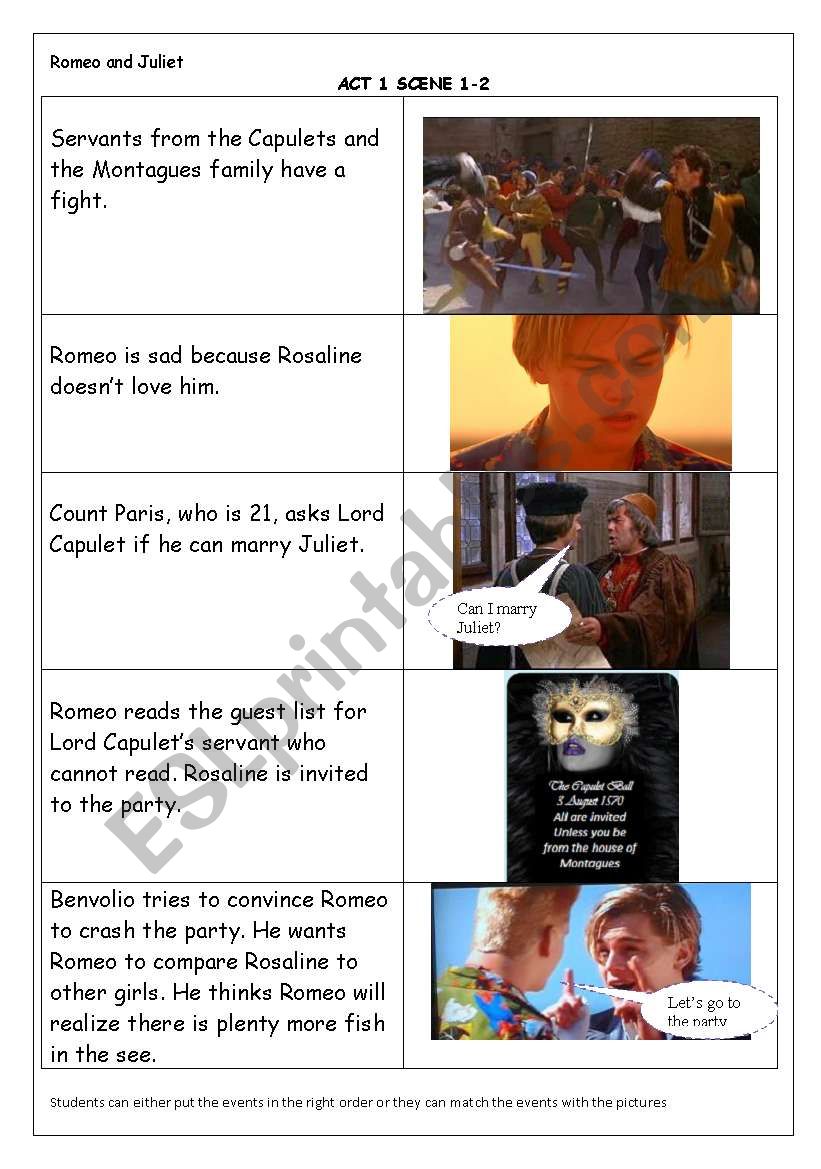 Romeo and Juliet. ACT 1 SCENE 1-2