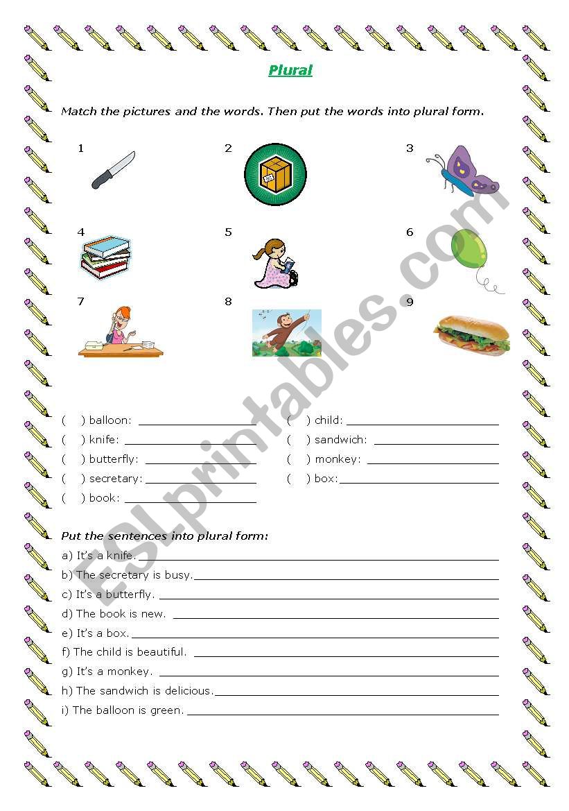 Plural worksheet