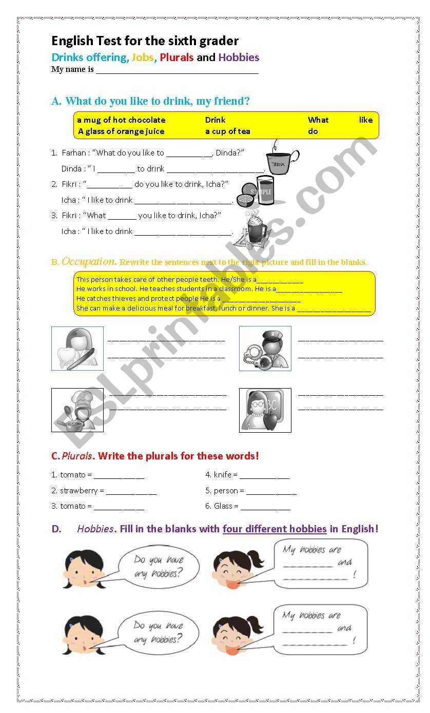 Test  worksheet