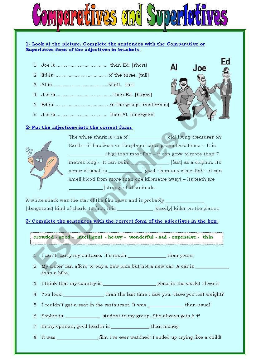 COMPARATIVES AND SUPERLATIVES - KEY INCLUDED