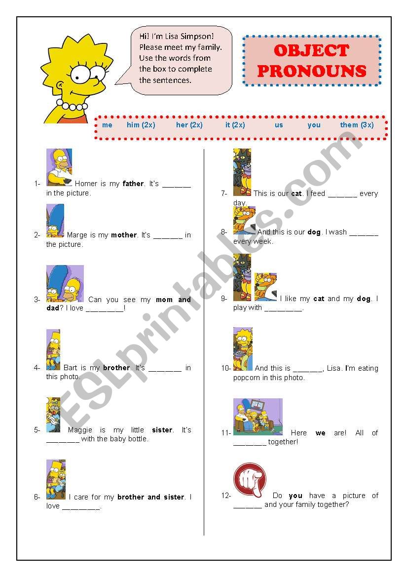 Object Pronouns worksheet