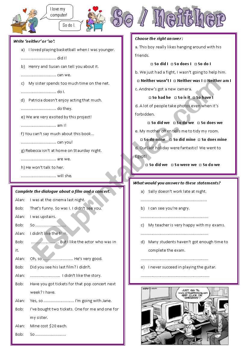 So - Neither worksheet