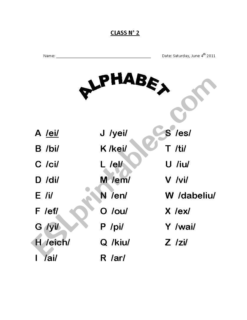 Alphabet and Colors worksheet