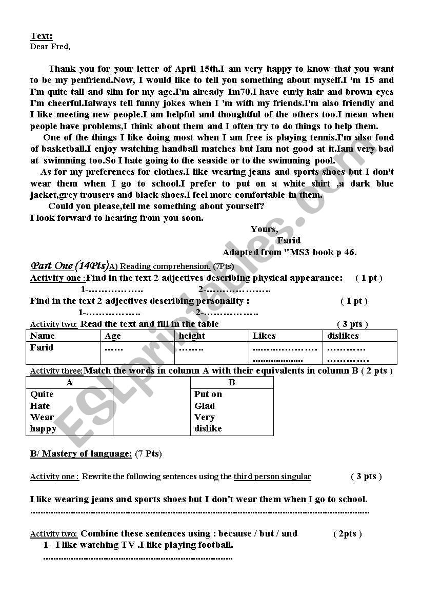 Making Friendships worksheet