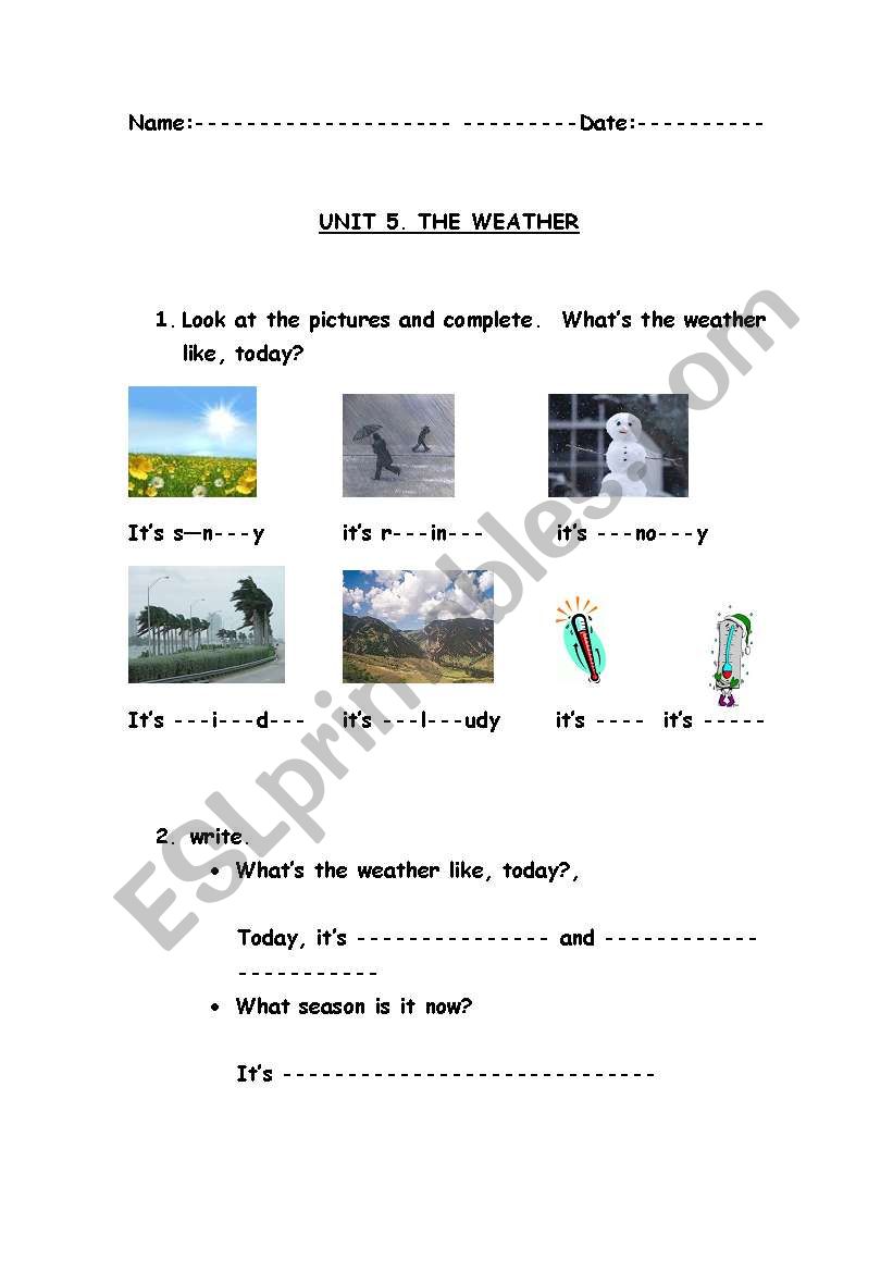 The weather worksheet