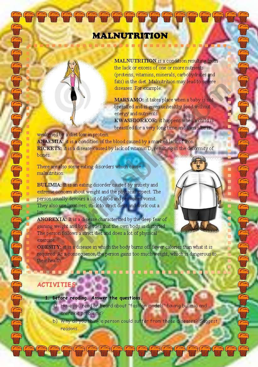 MALNUTRITION worksheet