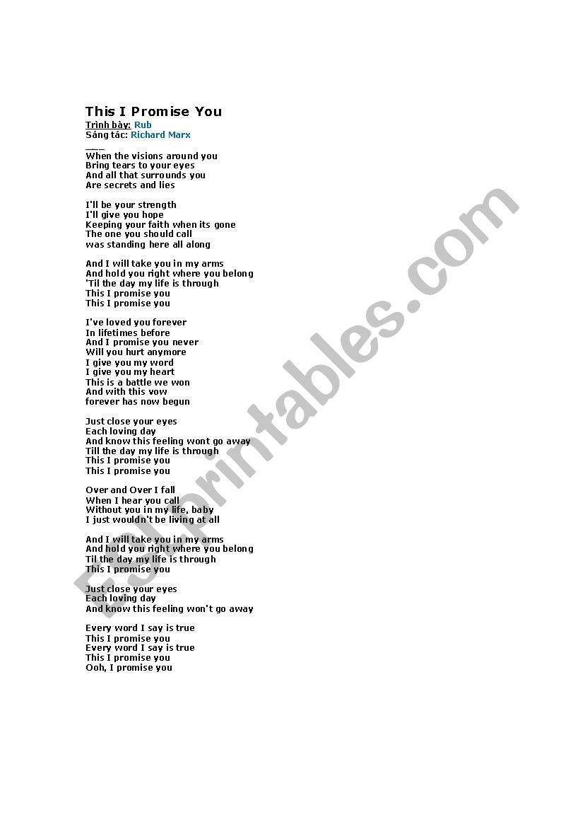 Lyrics worksheet