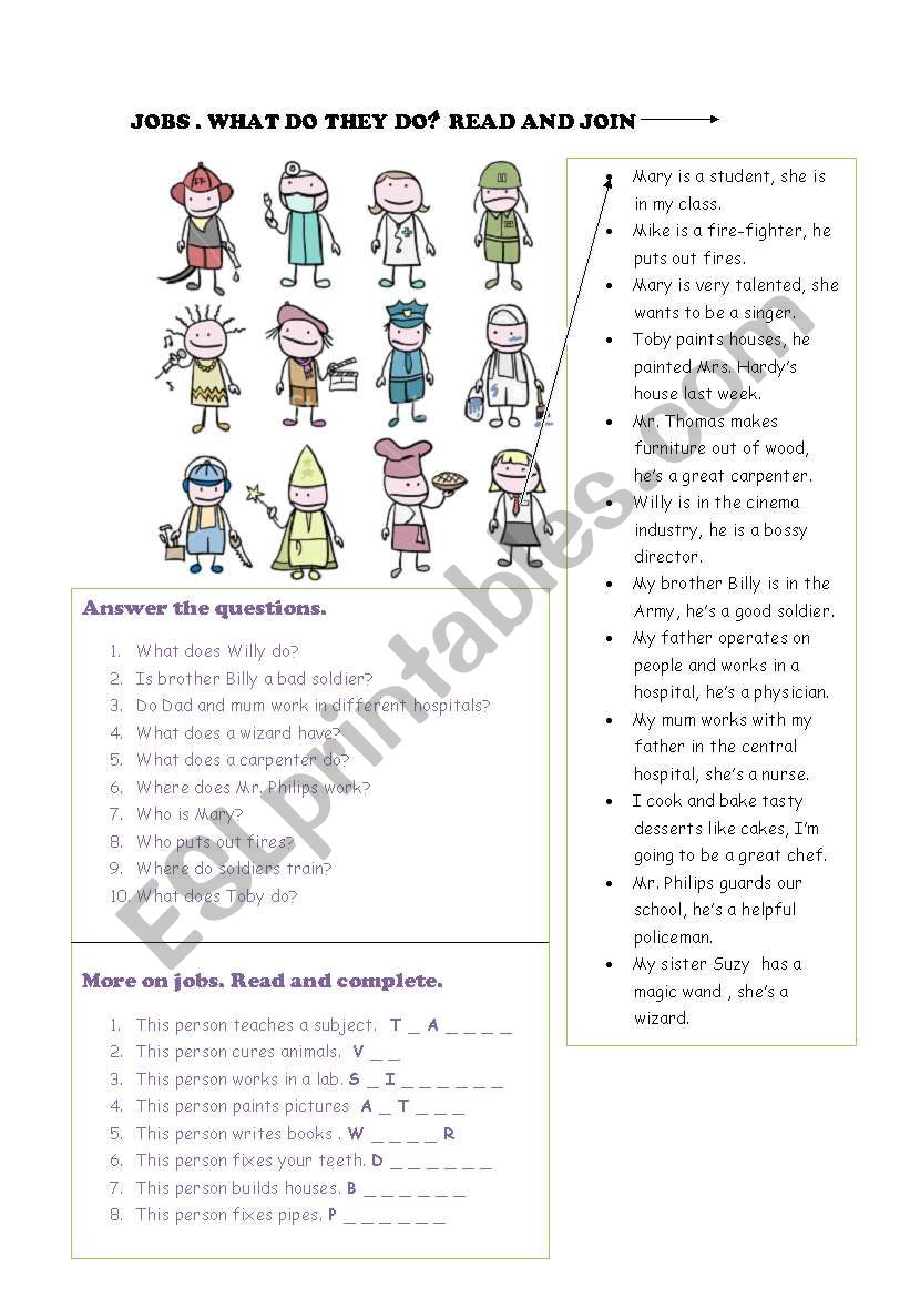 More on jobs worksheet