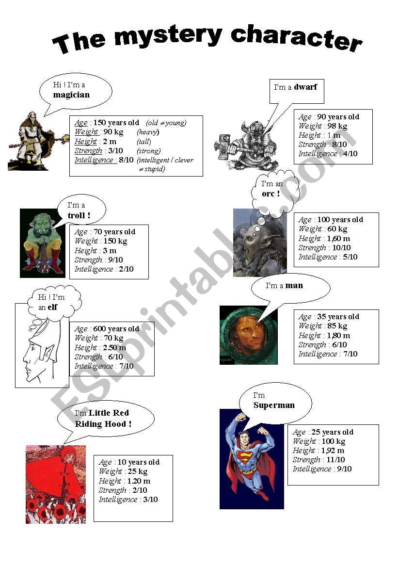 comparatives worksheet