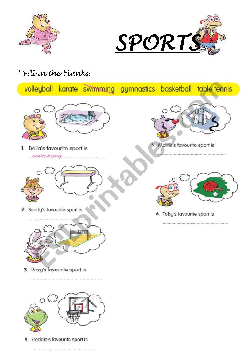 SPORTS worksheet