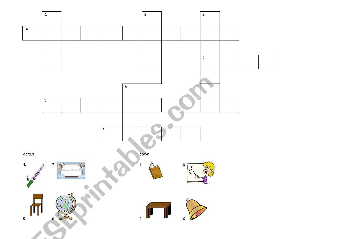 crossword worksheet