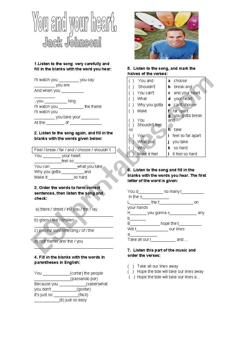 you and your heart - jack j worksheet
