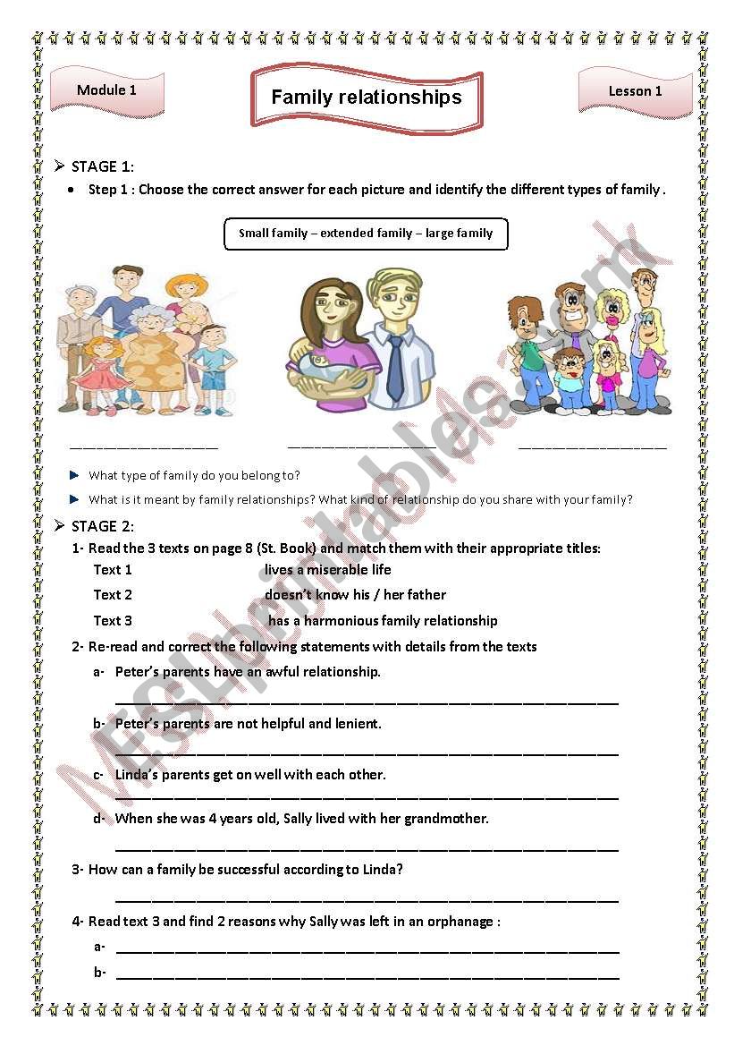 Module 1 Lesson 1 Family relationships