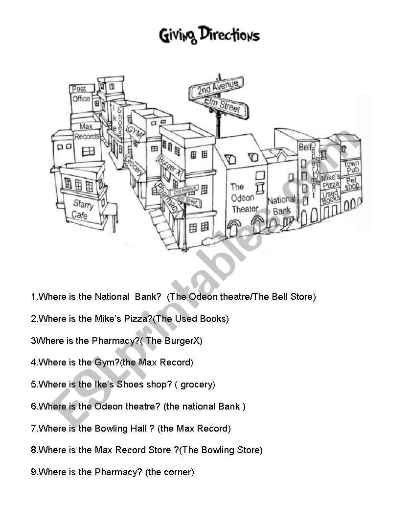 directions worksheet