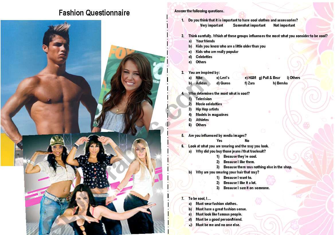 Fashion Quiz worksheet