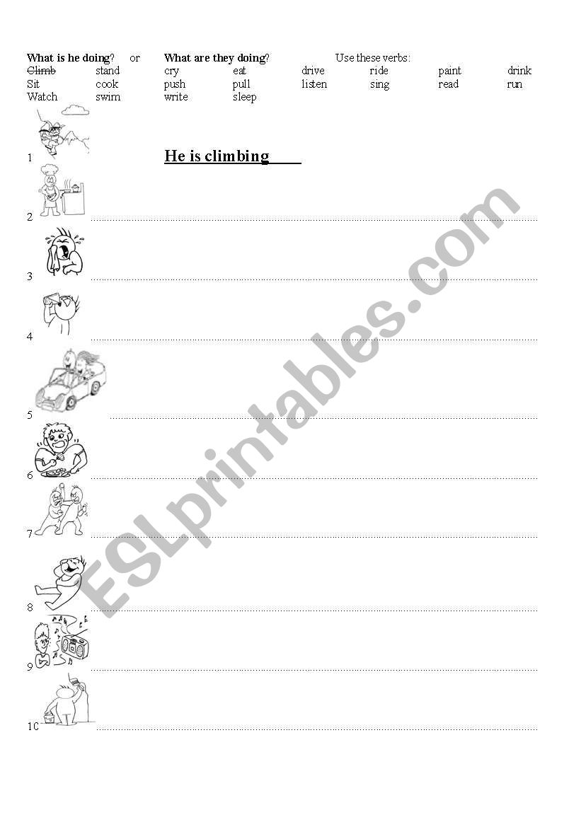 What are they doing? worksheet
