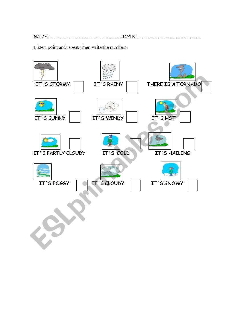 weather activities worksheet