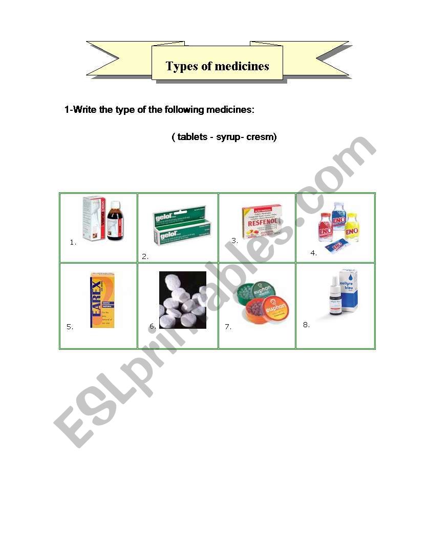 Medicine shapes worksheet