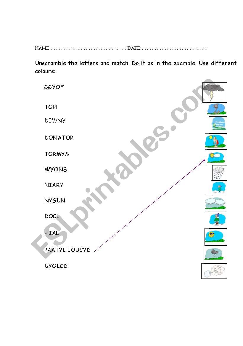 weather activities worksheet