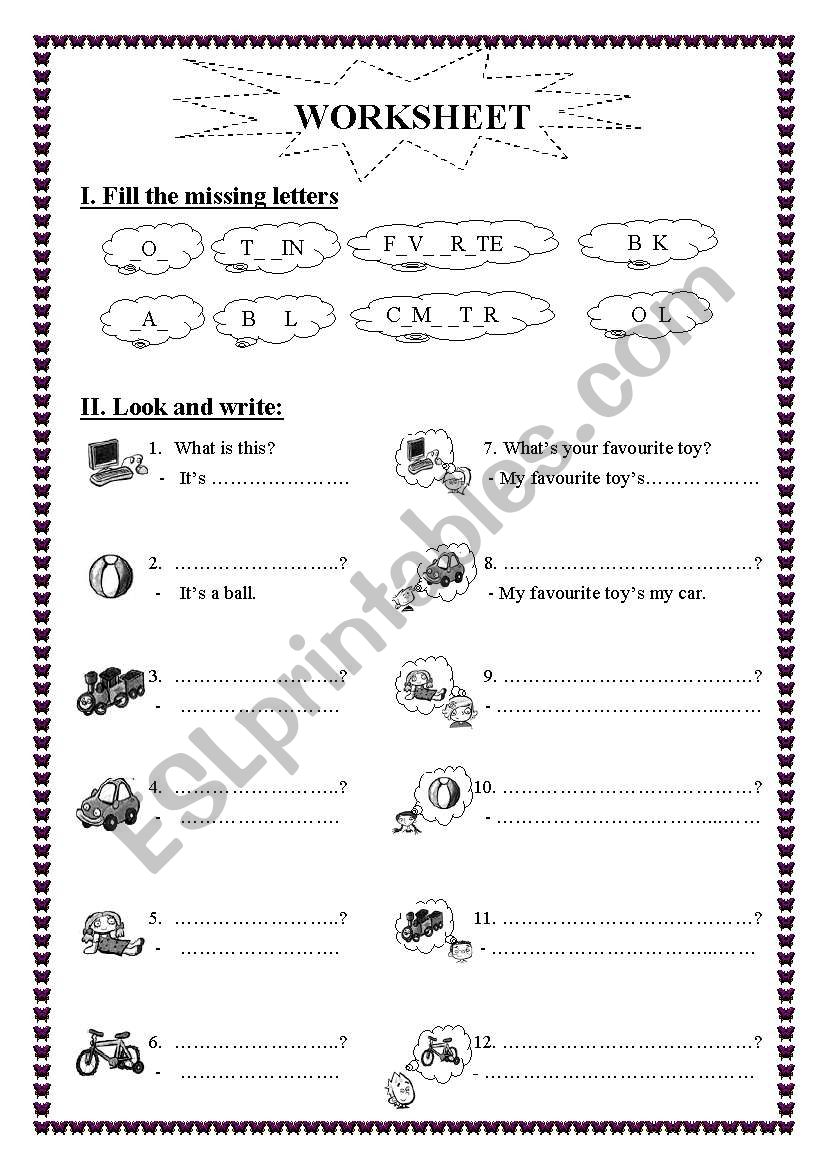 Whats your favourite toy? worksheet