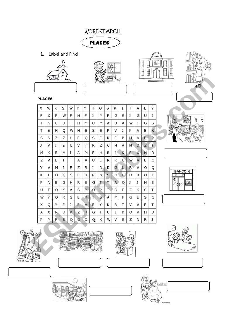 Places  worksheet