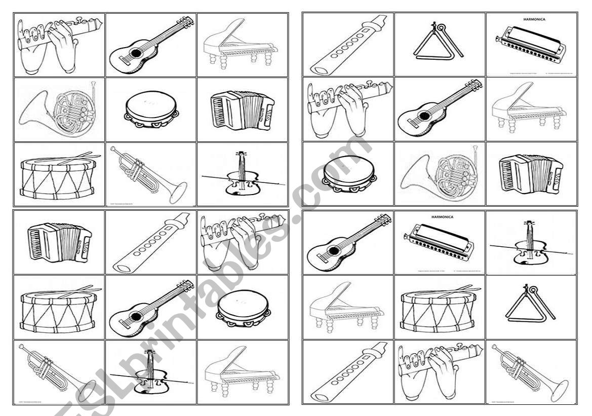 musical instruments  worksheet