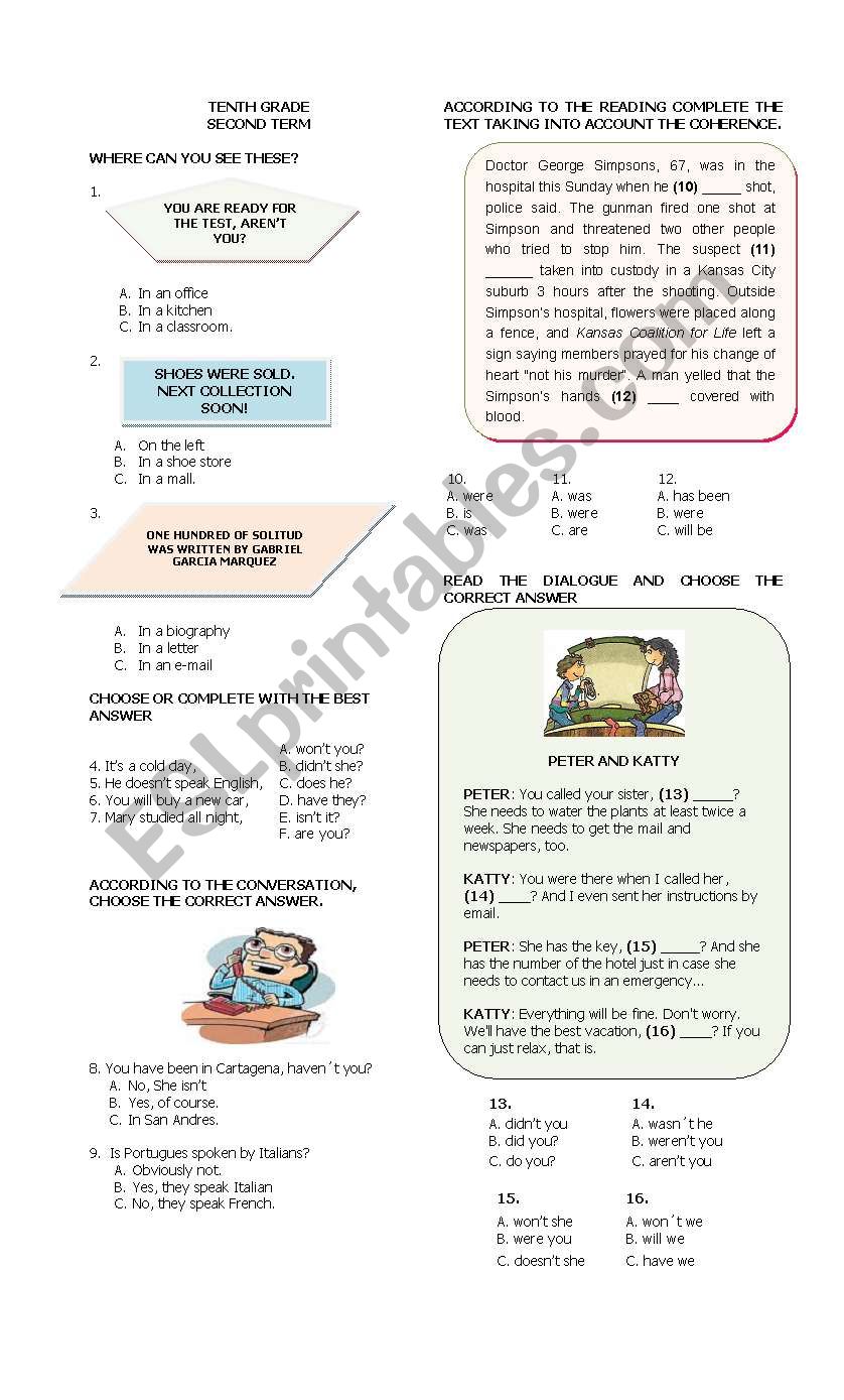 tenth-grade-test-esl-worksheet-by-yiara