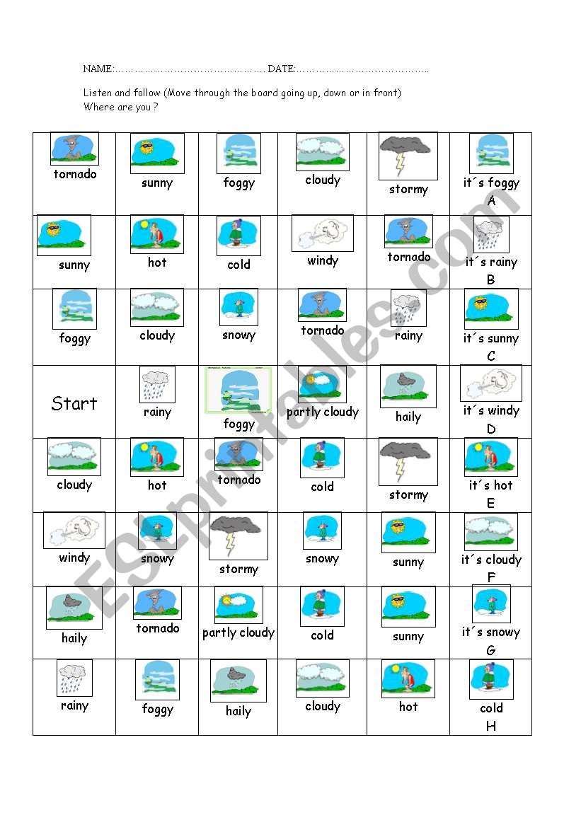 weather activities worksheet