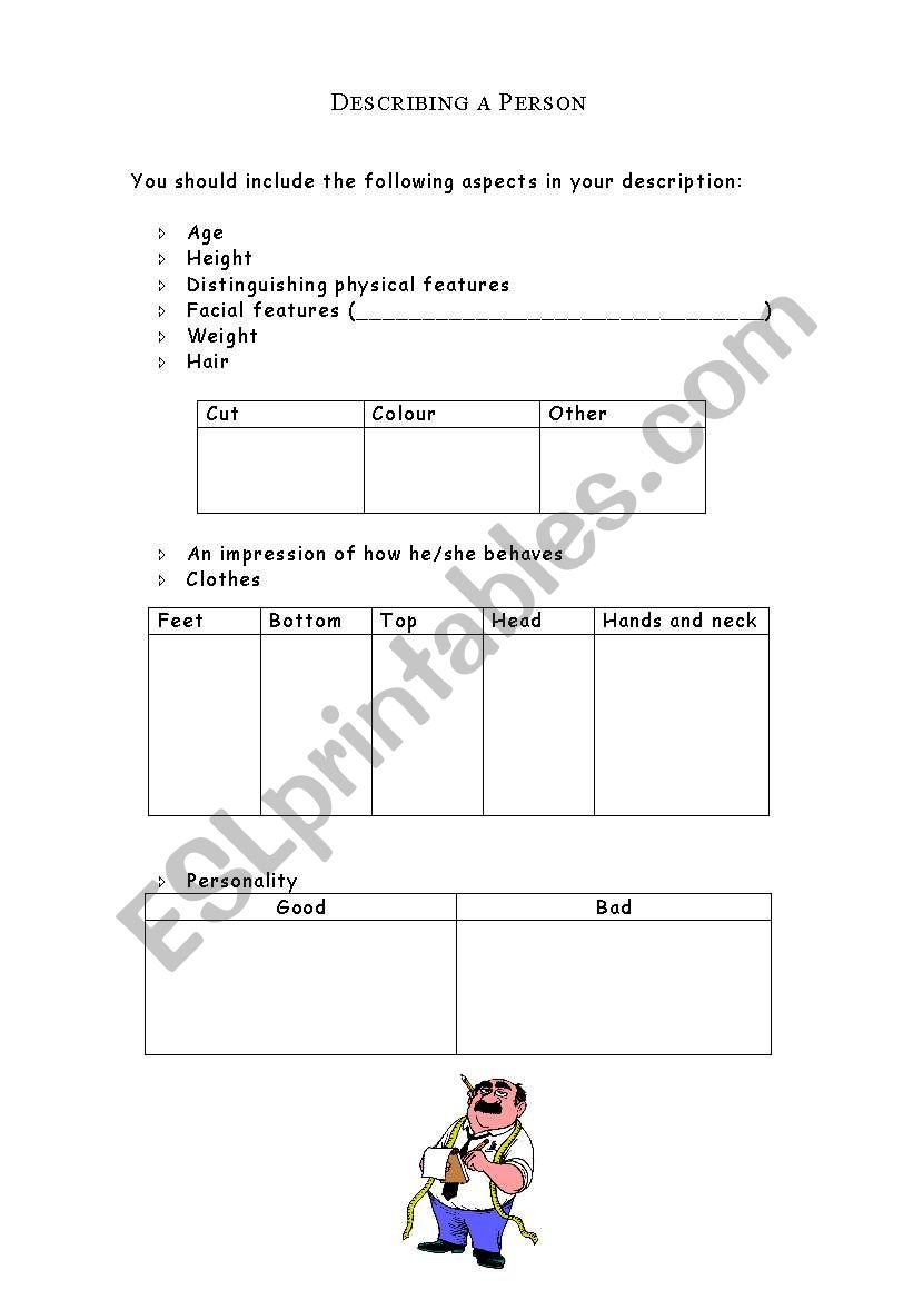 Description worksheet