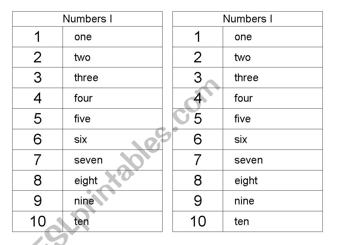 SPELLING GAME NUMBERS worksheet