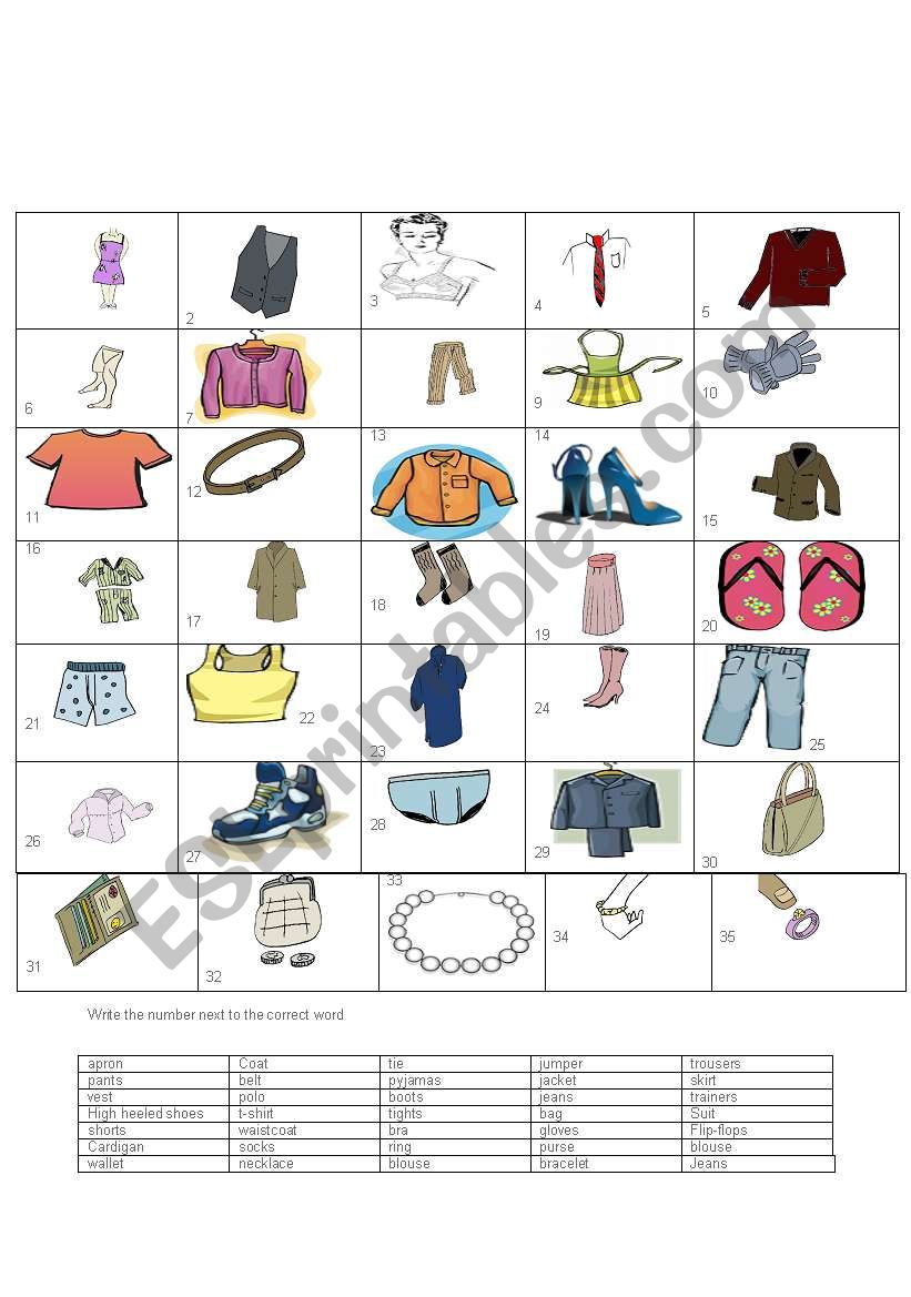  fashion worksheet
