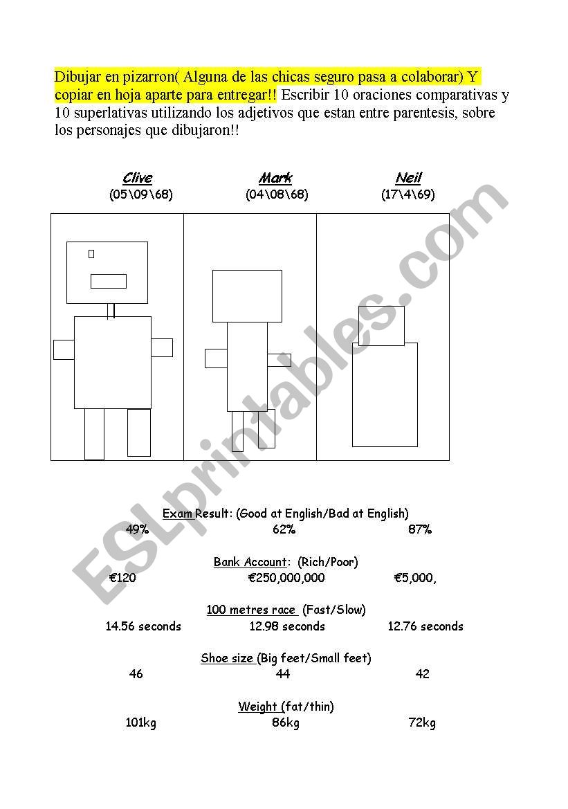 Comparatives and superlatives worksheet