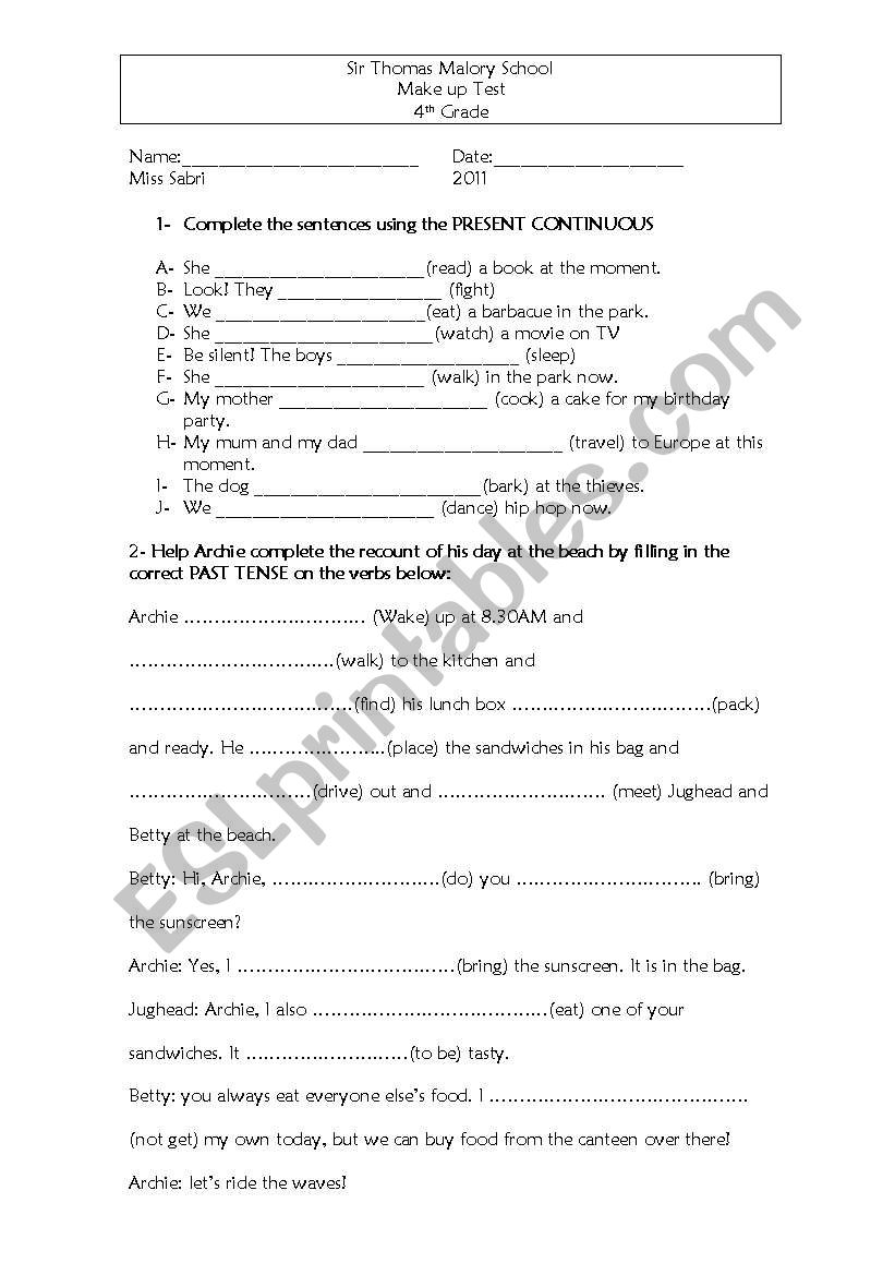 revision exercises worksheet