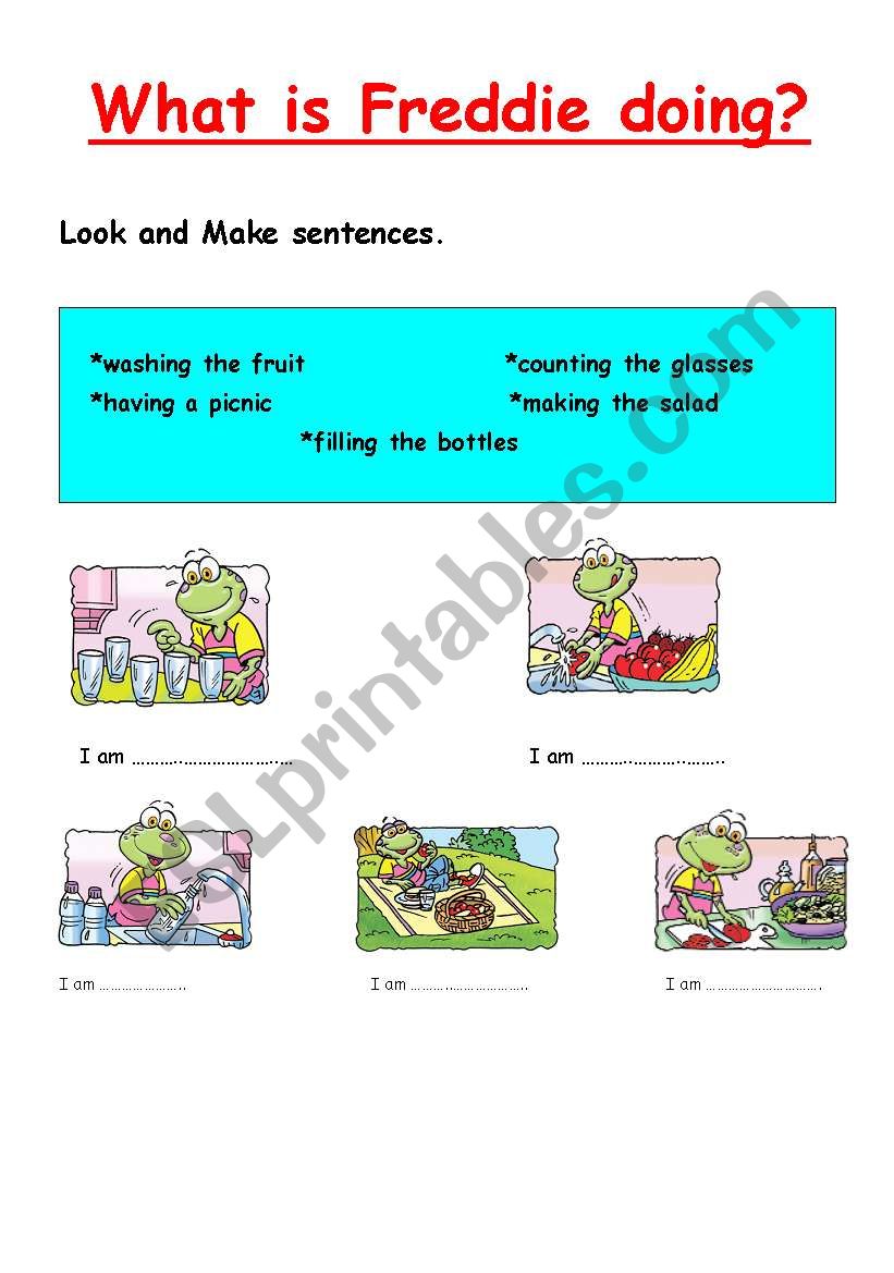 What is Freddie frog doing? worksheet