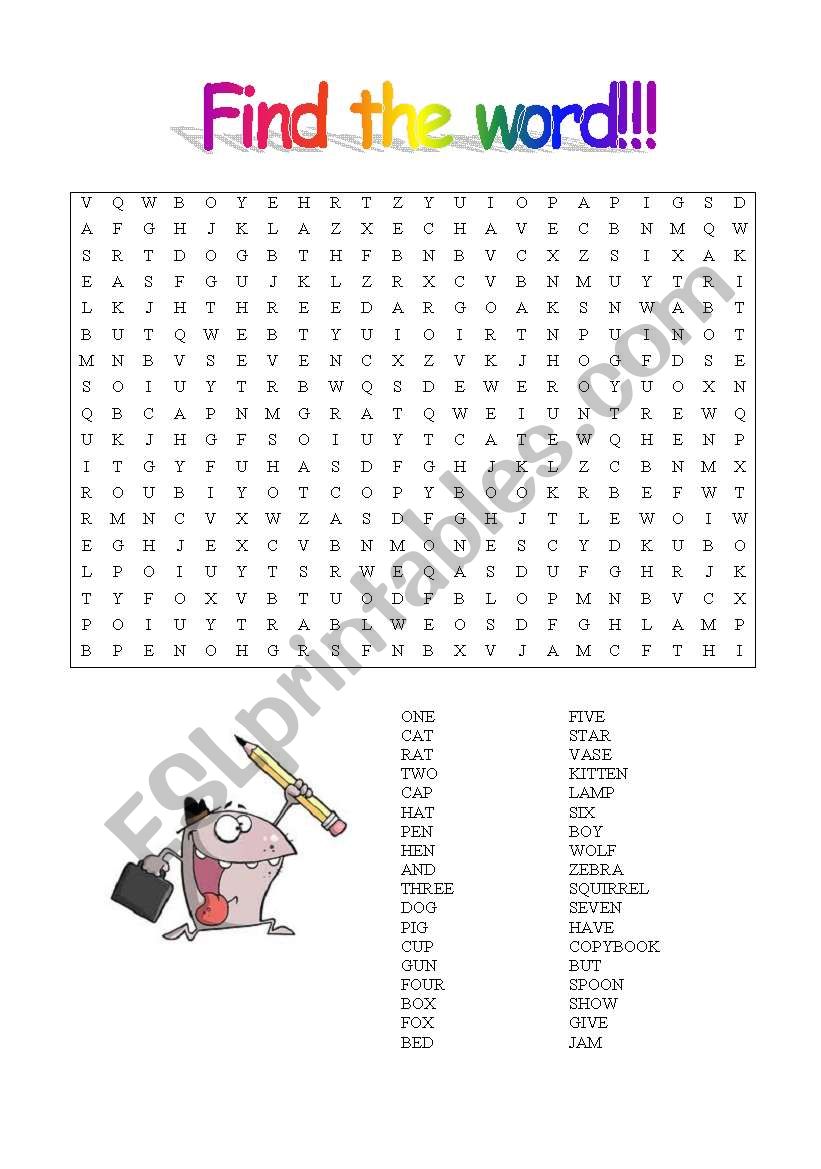 Find the word! worksheet