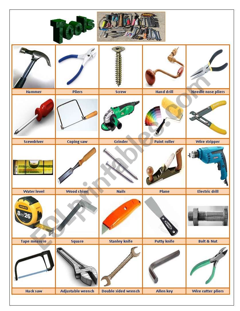 TOOLS we use in the home and workplace.