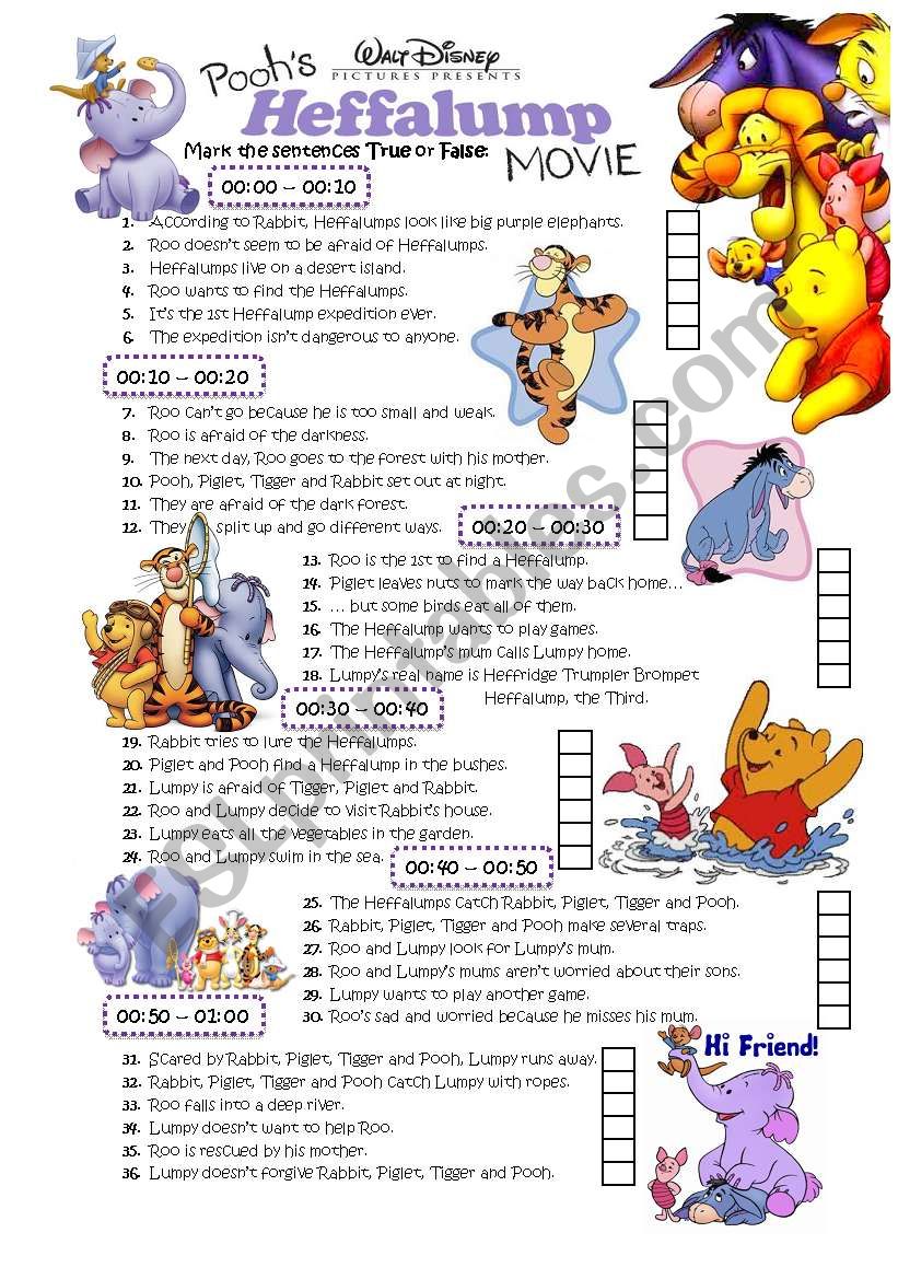 POOHs HEFFALUMP Movie Part 1/3 with ANSWERS!!!