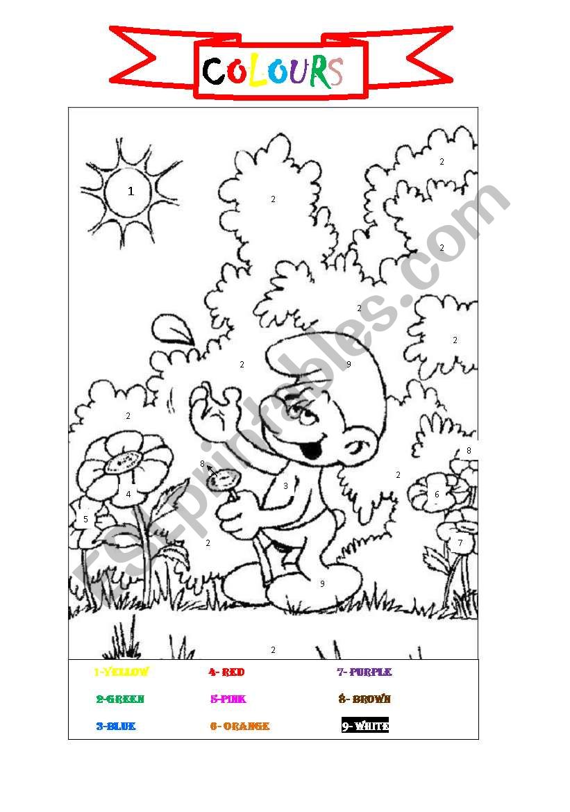 COLOUR SMURF worksheet