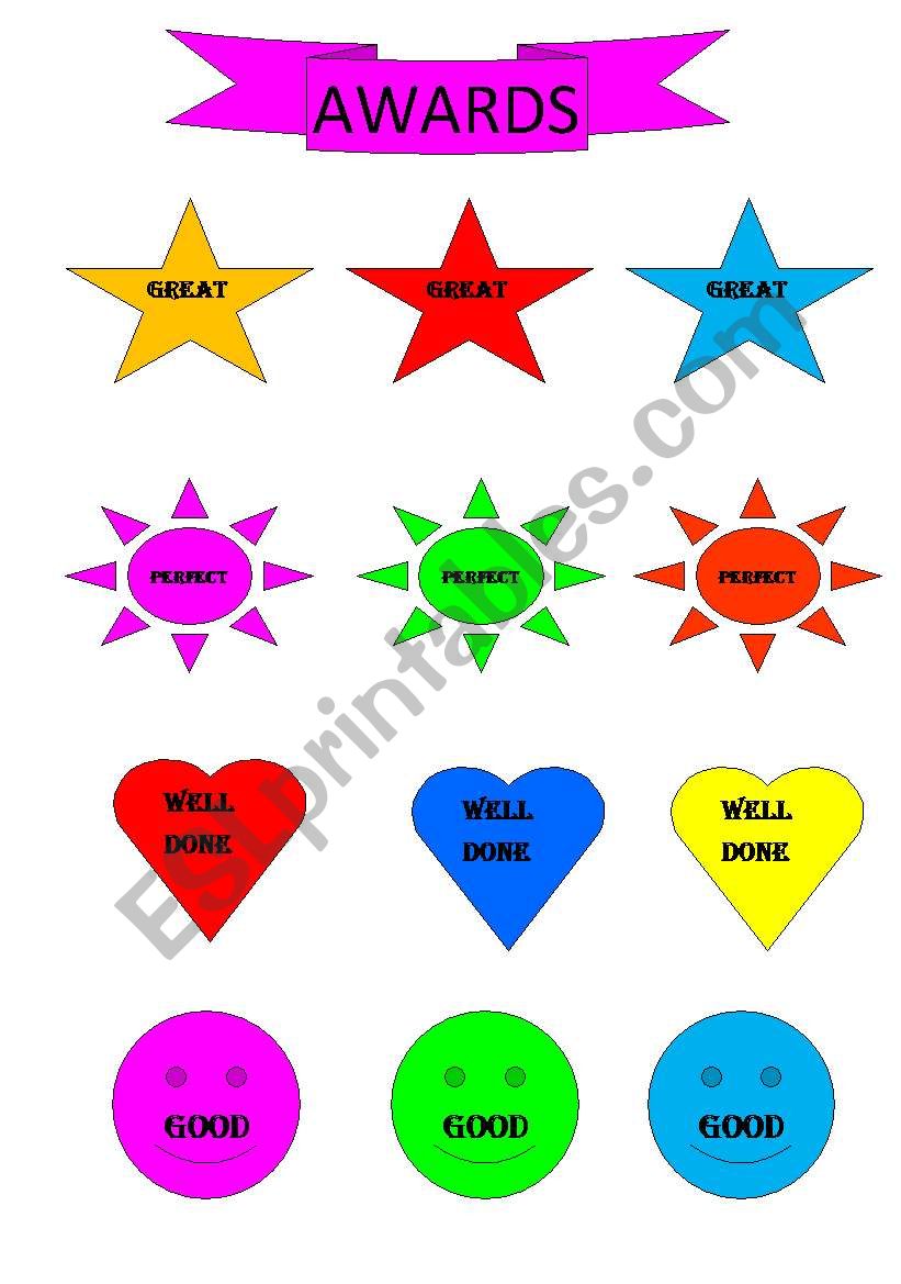 AWARDS FOR KIDS worksheet